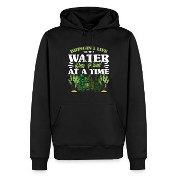 Wassergärtner Dem Wasser Leben einhauchen Geschenk - Männer Premium Bio Hoodie - Schwarz - Vorne - Nico (187cm)