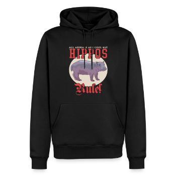 Bébé hippopotame | Hippopotames Hippos Cadeau - Sweat à capuche Premium bio Homme - noir - Devant - Nico (187cm)