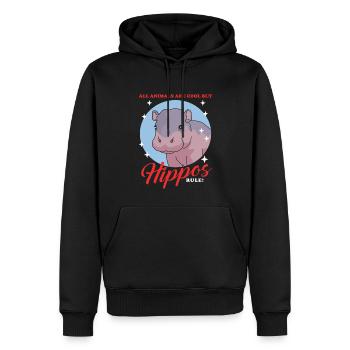 Nilpferd Baby Flusspferd Nilpferde Geschenk - Männer Premium Bio Hoodie - Schwarz - Vorne - Nico (187cm)