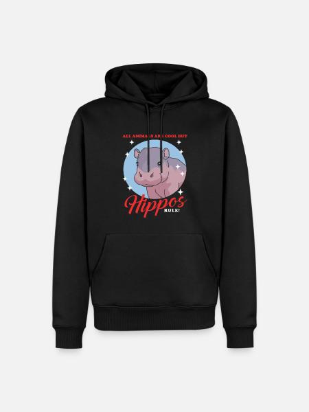 Hippo Baby Hippo Hippos Gift - Men’s Premium Organic Hoodie - black