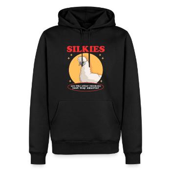 Silk Chicken Silkie Chickens Silk Chickens Gift - Men’s Premium Organic Hoodie - black - Front - Nico (187cm)