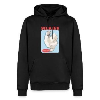 Silk Chickens Silk Chicken Silkie Chickens Gift - Men’s Premium Organic Hoodie - black - Front - Nico (187cm)