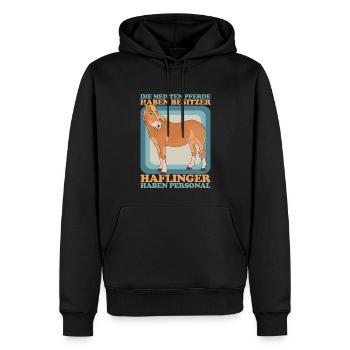 Haflinger Pferde Pferdebesitzer Haffi Geschenk - Männer Premium Bio Hoodie - Schwarz - Vorne - Nico (187cm)