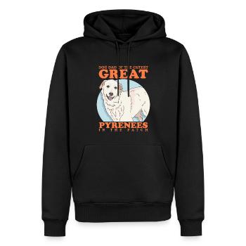 Chien de montagne pyrénéen Papa Chien Chien Propriétaire Cadeau - Sweat à capuche Premium bio Homme - noir - Devant - Nico (187cm)