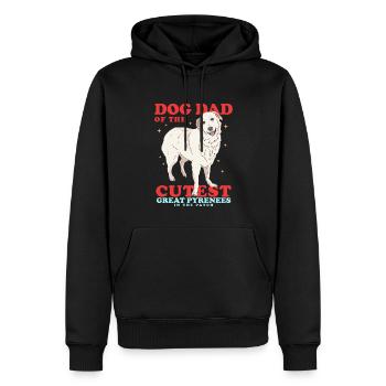 Papa chien de montagne des Pyrénées | Cadeau du propriétaire de chien - Sweat à capuche Premium bio Homme - noir - Devant - Nico (187cm)