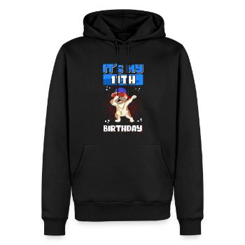11. Geburtstag Geschenkidee 11 Jahre Geschenk - Männer Premium Bio Hoodie - Schwarz - Vorne - Nico (187cm)