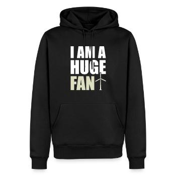 I Am A Huge Fan Wind Power Climate Protection Wind Energy - Men’s Premium Organic Hoodie - black - Front - Nico (187cm)