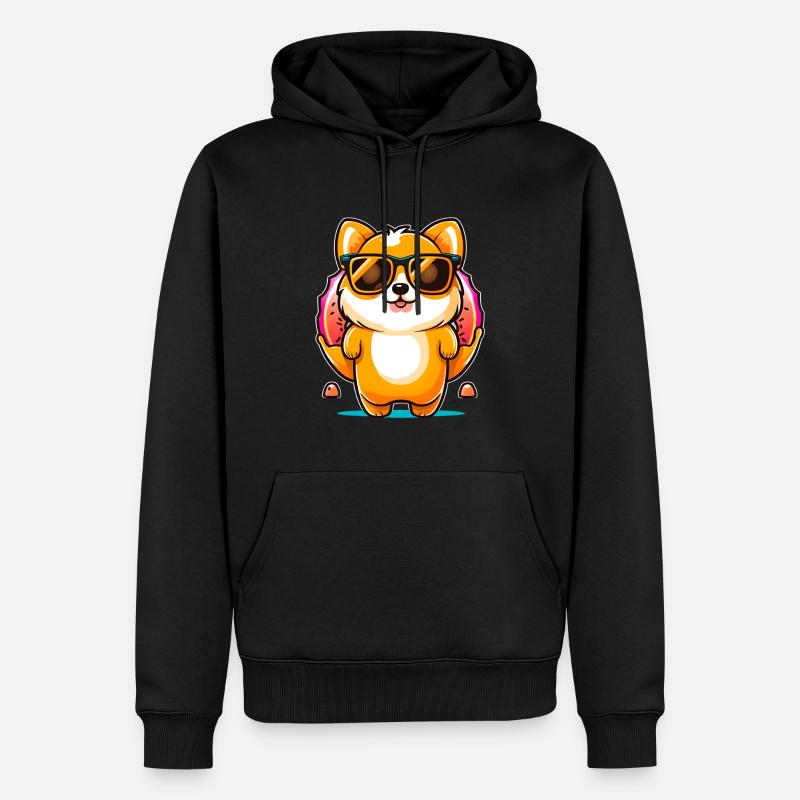 Lustiger Donut-Hund - Männer Premium Bio Hoodie - Schwarz