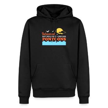 Ponton Pontoon Bateau Capitaine Cadeau - Sweat à capuche Premium bio Homme - noir - Devant - Nico (187cm)