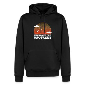 Ponton Ponton Bateau | Cadeau du capitaine ponton - Sweat à capuche Premium bio Homme - noir - Devant - Nico (187cm)