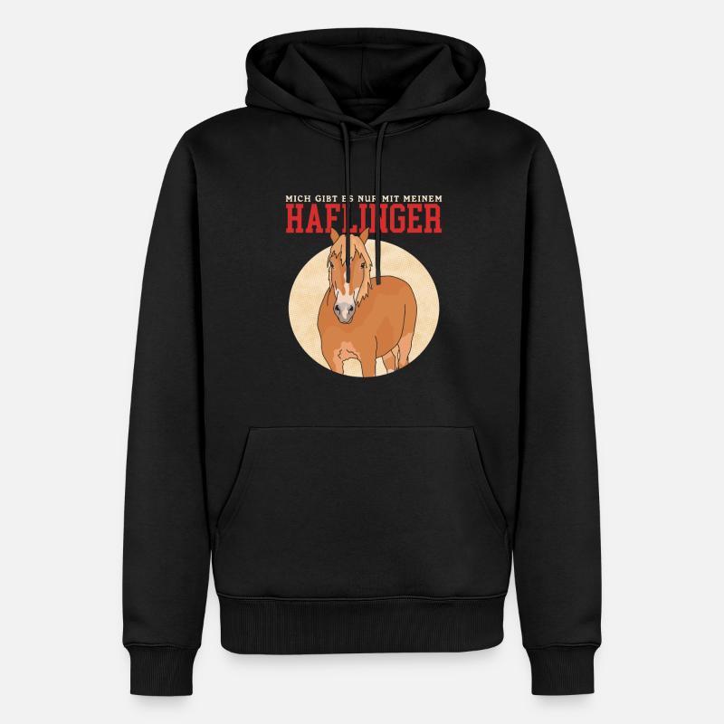 Haflinger Pferde Haffi Pferdebesitzer Geschenk - Männer Premium Bio Hoodie - Schwarz
