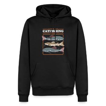 Pêcheur Poisson-Chat Pêche Pêche Poisson Cadeau - Sweat à capuche Premium bio Homme - noir - Devant - Nico (187cm)