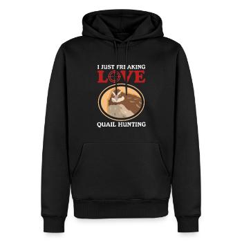 Chasse à la caille | Caille Chasseur de cailles Cadeau - Sweat à capuche Premium bio Homme - noir - Devant - Nico (187cm)