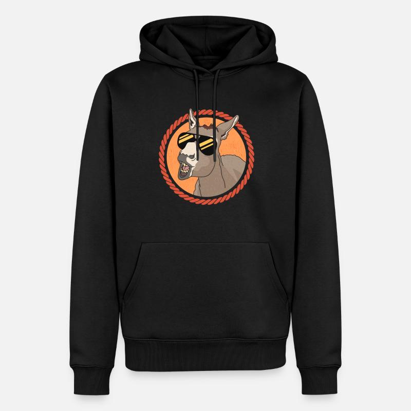 Âne propriétaire âne âne âne cadeau amoureux - Sweat à capuche Premium bio Homme - noir