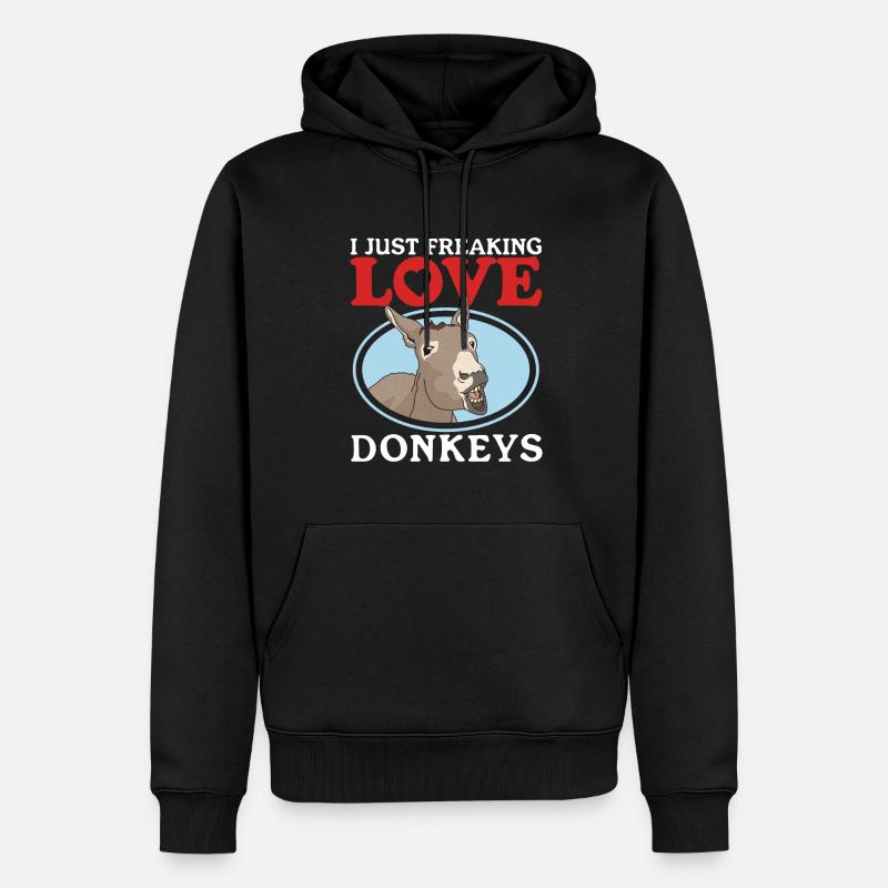 Âne propriétaire âne âne amoureux cadeau d’âne - Sweat à capuche Premium bio Homme - noir