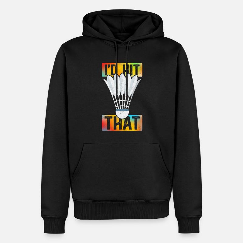 Cadeau de joueur de badminton - Sweat à capuche Premium bio Homme - noir
