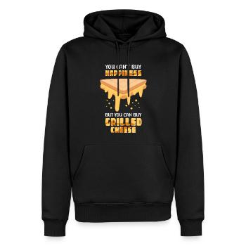 Fromage grillé Fromage grillé Fromage Amateur de fromage Cadeau - Sweat à capuche Premium bio Homme - noir - Devant - Nico (187cm)