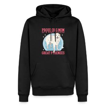 Chien de montagne des Pyrénées Maman Chien Propriétaire Cadeau - Sweat à capuche Premium bio Homme - noir - Devant - Nico (187cm)