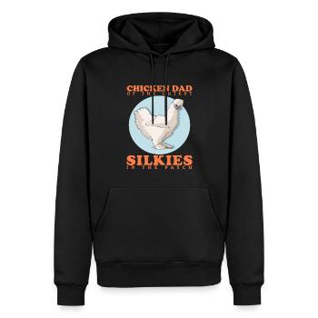 Silk Chicken Dad Silkie Chicken Silk Chickens Gift - Men’s Premium Organic Hoodie - black - Front - Nico (187cm)