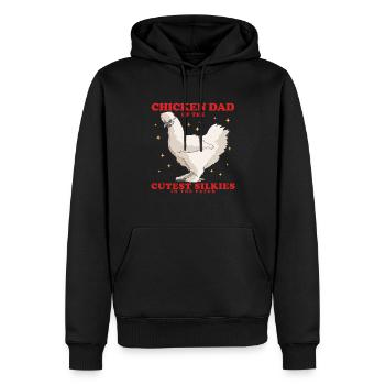 Silk Chicken Dad Silkie Silk Chickens Chicken Gift - Men’s Premium Organic Hoodie - black - Front - Nico (187cm)