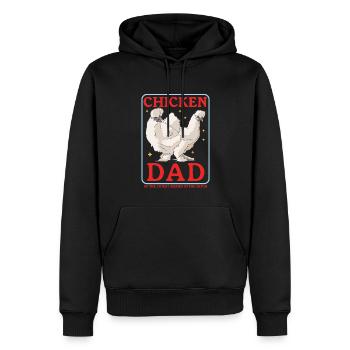 Silk Chicken Dad Silk Chickens Silkie Chicken Gift - Men’s Premium Organic Hoodie - black - Front - Nico (187cm)