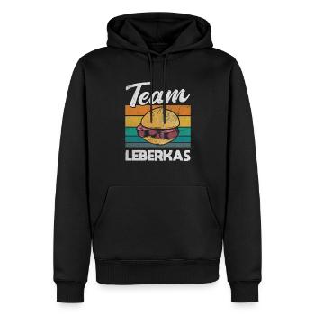 Team Leberkäse Leberkässemmel Fleischsalat - Männer Premium Bio Hoodie - Schwarz - Vorne - Nico (187cm)