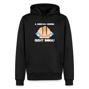 Leberkassemmel Geht Imma Bayrische Tradition - Männer Premium Bio Hoodie - Schwarz - Vorne - Nico (187cm)