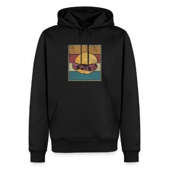 Vintage Leberkäsweckle Retro Fleischkässemmel - Sweat à capuche Premium bio Homme - noir - Devant - Nico (187cm)