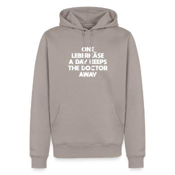 Un Leberkäse éloigne le médecin Fleischkäse - Sweat à capuche Premium bio Homme - taupe - Devant - Nico (187cm)