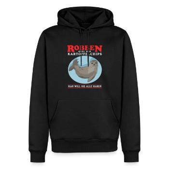 Robbe Seehund Seelöwe Kegelrobbe Robben Geschenk - Männer Premium Bio Hoodie - Schwarz - Vorne - Nico (187cm)