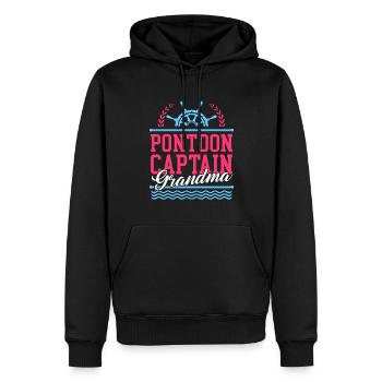 Ponton Capitaine Grand-mère Ponton Ponton Bateau Cadeau - Sweat à capuche Premium bio Homme - noir - Devant - Nico (187cm)