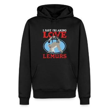 Lemur Katta Lemuren Ringelschwanz Lemure Geschenk - Männer Premium Bio Hoodie - Schwarz - Vorne - Nico (187cm)