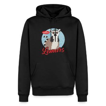 Lemur Katta | Ringelschwanz Lemuren Geschenk - Männer Premium Bio Hoodie - Schwarz - Vorne - Nico (187cm)