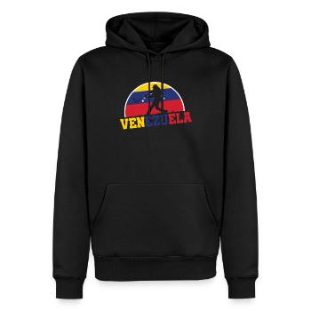 Venezuela Baseball Flag Baseball Player Sports - Sweat à capuche Premium bio Homme - noir - Devant - Nico (187cm)
