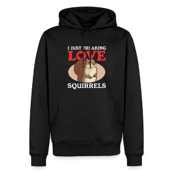 Süßes Eichhörnchen Hörnchen Geschenk - Männer Premium Bio Hoodie - Schwarz - Vorne - Nico (187cm)