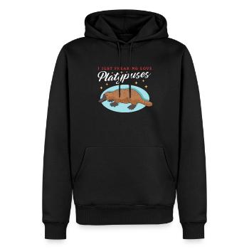 Ornithorynque Cadeau Ornithorynque - Sweat à capuche Premium bio Homme - noir - Devant - Nico (187cm)