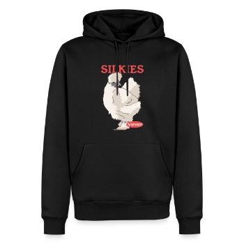 Silk Chicken Silk Chickens Silkie Chickens Gift - Men’s Premium Organic Hoodie - black - Front - Nico (187cm)