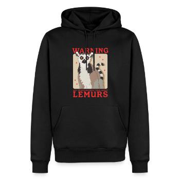 Lemur Katta Lemure Ringelschwanz Lemuren Geschenk - Männer Premium Bio Hoodie - Schwarz - Vorne - Nico (187cm)