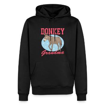 Esel Oma Eselbesitzerin Eselliebhaber Geschenk - Männer Premium Bio Hoodie - Schwarz - Vorne - Nico (187cm)