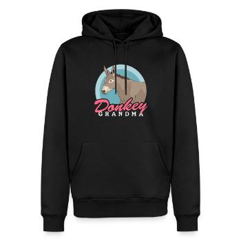 Esel Oma Eselliebhaber Eselbesitzerin Geschenk - Männer Premium Bio Hoodie - Schwarz - Vorne - Nico (187cm)