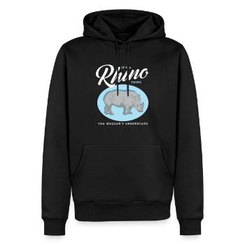 Nashorn Rhinozeros Nashörner Geschenk - Männer Premium Bio Hoodie - Schwarz - Vorne - Nico (187cm)