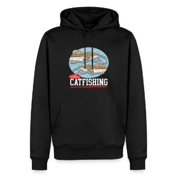 Cadeau de pêche à la pêche au poisson-chat - Sweat à capuche Premium bio Homme - noir - Devant - Nico (187cm)