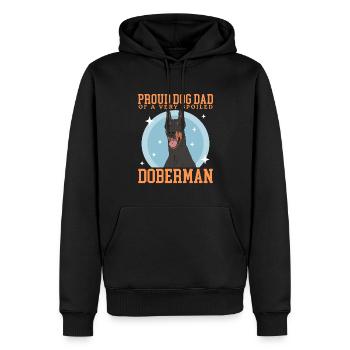 Doberman Dad Dog Daddy Dog Owner Cadeau - Sweat à capuche Premium bio Homme - noir - Devant - Nico (187cm)