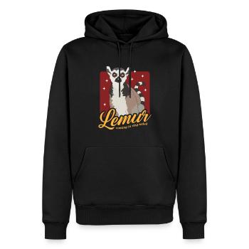 Lemur Katta Lemure Ringelschwanz Lemuren Geschenk - Männer Premium Bio Hoodie - Schwarz - Vorne - Nico (187cm)
