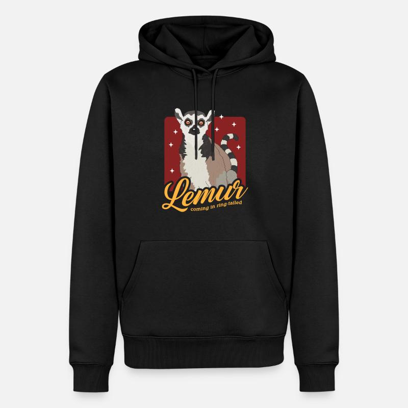 Lémurien à queue annelée cadeau - Sweat à capuche Premium bio Homme - noir