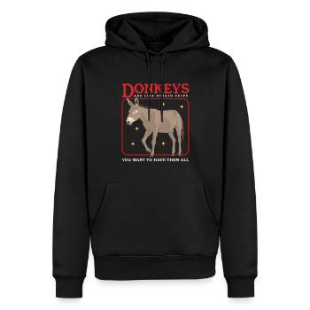 Esel Eselbesitzer Eselchen Eselliebhaber Geschenk - Männer Premium Bio Hoodie - Schwarz - Vorne - Nico (187cm)