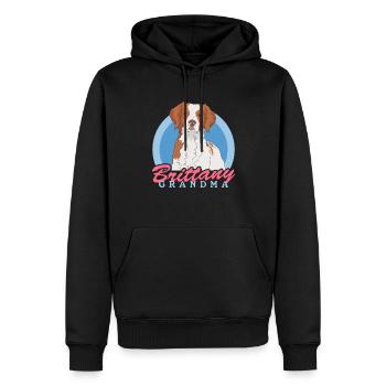 Brittany Oma Epagneul Breton Vorstehhund Geschenk - Männer Premium Bio Hoodie - Schwarz - Vorne - Nico (187cm)