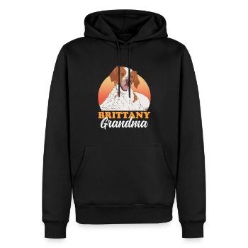 Brittany Granny Spaniel Breton Dogs Gift - Men’s Premium Organic Hoodie - black - Front - Nico (187cm)
