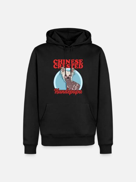 Chinese Crested Hundepapa Schopfhund Dad Geschenk - Männer Premium Bio Hoodie - Schwarz