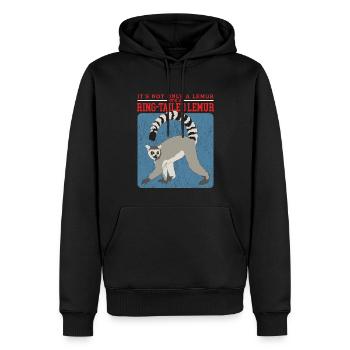 Lémurien Lémuriens à queue annelée Lémuriens à queue annelée Cadeau - Sweat à capuche Premium bio Homme - noir - Devant - Nico (187cm)